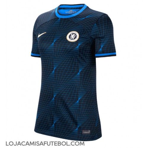 Camisa de Futebol Chelsea Equipamento Secundário Mulheres 2023-24 Manga Curta